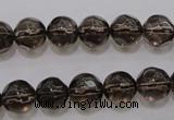 CSQ240 15.5 inches 10mm faceted round grade AA natural smoky quartz beads