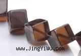 CSQ25 AB grade 12*12mm cube natural smoky quartz beads wholesale