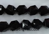 CSQ354 15.5 inches 12mm faceted nuggets smoky quartz beads
