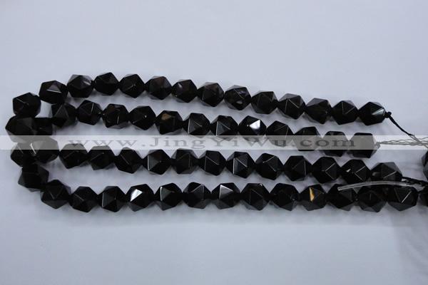 CSQ355 15.5 inches 14mm faceted nuggets smoky quartz beads