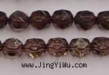 CSQ526 15.5 inches 6mm faceted nuggets smoky quartz gemstone beads