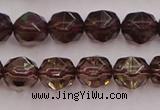 CSQ527 15.5 inches 8mm faceted nuggets smoky quartz gemstone beads