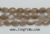 CSS105 15.5 inches 6*8mm faceted oval natural sunstone beads wholesale