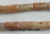 CSS252 15.5 inches 8*15mm column natural sunstone beads