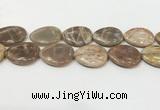 CSS413 15.5 inches 30*40mm flat teardrop sunstone beads wholesale