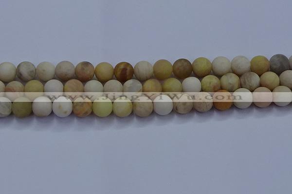 CSS624 15.5 inches 12mm round matte yellow sunstone gemstone beads