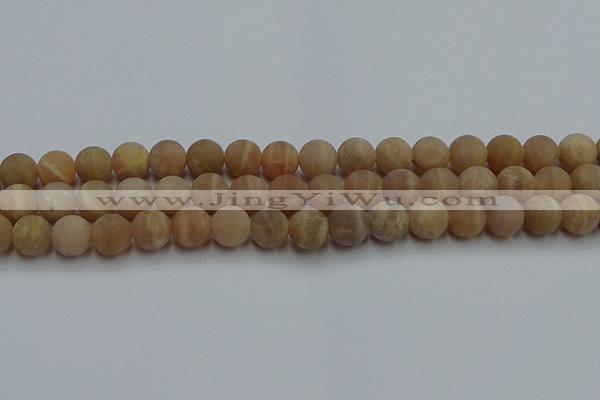 CSS653 15.5 inches 10mm round matte sunstone beads wholesale