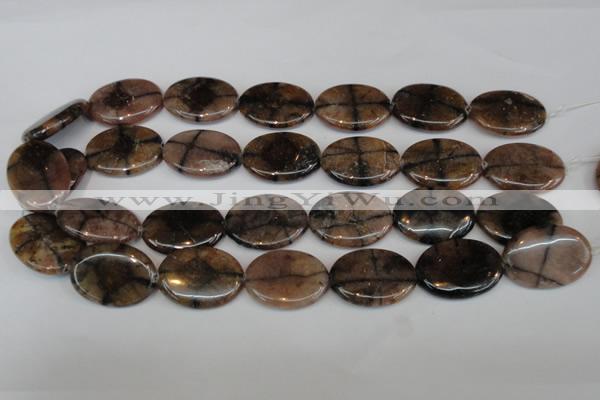 CST27 15.5 inches 22*30mm oval staurolite gemstone beads wholesale