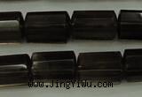 CTB100 15.5 inches 8*12mm faceted tube smoky quartz beads