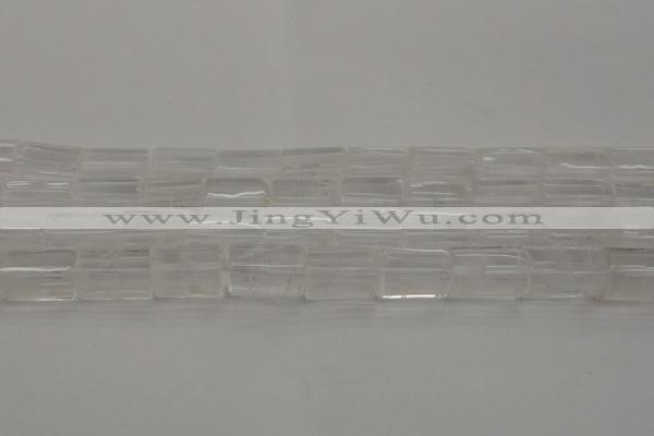 CTB101 15.5 inches 11*15mm faceted tube white crystal beads