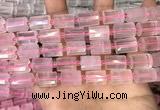 CTB203 15.5 inches 10*15mm faceted tube rose quartz beads