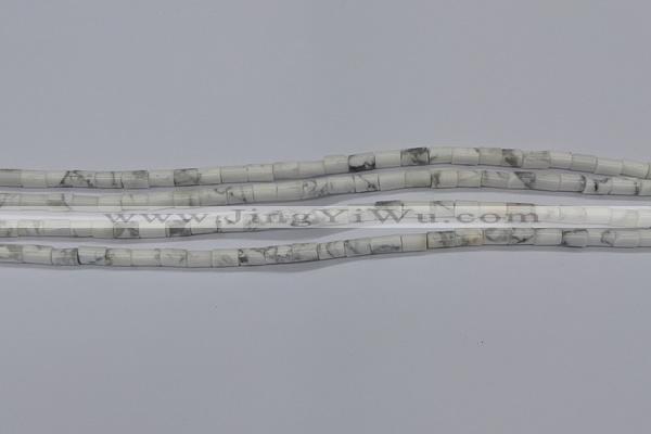 CTB304 15.5 inches 4*6mm tube white howlite beads wholesale