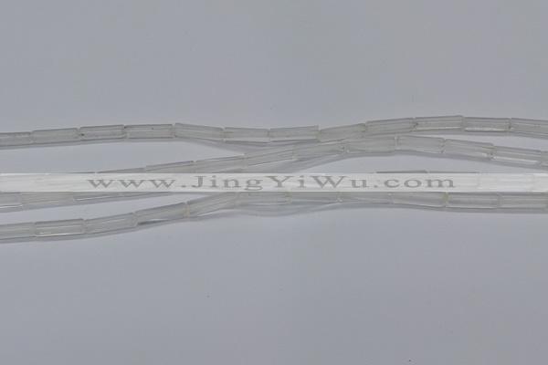 CTB310 15.5 inches 4*13mm tube white crystal beads wholesale