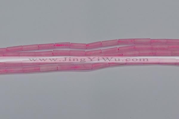 CTB311 15.5 inches 4*13mm tube rose quartz beads wholesale