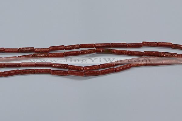 CTB328 15.5 inches 4*13mm tube goldstone beads wholesale