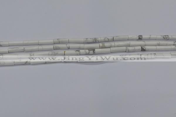 CTB340 15.5 inches 4*13mm tube white howlite beads wholesale