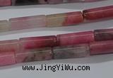 CTB346 15.5 inches 4*13mm tube pink wooden jasper beads wholesale