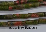 CTB350 15.5 inches 4*13mm tube unakite beads wholesale