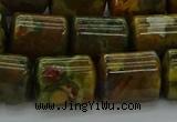 CTB530 15.5 inches 10*13mm triangle rhyolite beads wholesale