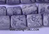 CTB570 15.5 inches 10*13mm triangle matte grey picture jasper beads