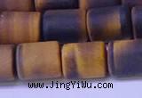 CTB574 15.5 inches 10*13mm triangle matte yellow tiger eye beads