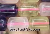 CTB603 15.5 inches 8*12mm tube mixed quartz beads wholesale