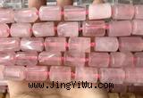 CTB616 15.5 inches 11*16mm - 12*18mm faceted tube rose quartz beads