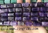 CTB618 15.5 inches 11*16mm - 12*18mm faceted tube amethyst beads