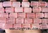 CTB650 15.5 inches 12*16mm faceted tube rose quartz beads