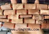CTB675 14*27mm - 15*28mm faceted flat tube moonstone beads