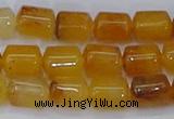 CTB702 15.5 inches 6*8mm tube yellow jade beads wholesale