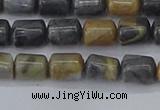 CTB712 15.5 inches 6*8mm tube black picasso jasper beads wholesale