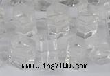 CTB750 15.5 inches 6*10mm - 8*12mm faceted tube white crystal beads