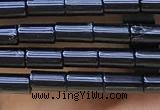 CTB819 15.5 inches 2*4mm tube black agate beads wholesale