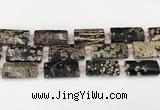 CTB855 13*25mm - 15*28mm faceted flat tube snowflake obsidian beads