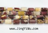 CTB873 13*25mm - 14*19mm faceted tube mookaite beads