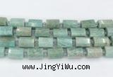 CTB882 13*25mm - 14*19mm faceted tube amazonite beads