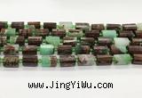CTB896 15.5 inches 10*14mm faceted tube Australia chrysoprase beads