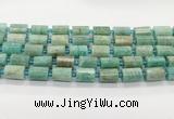 CTB898 15.5 inches 10*14mm faceted tube amazonite gemstone beads