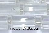 CTB900 15 inches 10*16mm faceted tube white crystal beads