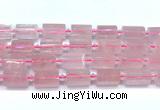 CTB943 15 inches 13*25mm - 14*19mm faceted tube rose quartz beads