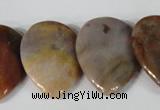 CTD10 Top drilled 22*30mm flat teardrop jasper gemstone beads