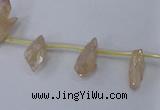 CTD1100 Top drilled 4*12mm - 5*18mm nuggets plated quartz beads