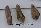 CTD1112 Top drilled 8*25mm - 10*30mm nuggets plated quartz beads