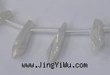 CTD1132 Top drilled 4*12mm - 6*20mm nuggets plated quartz beads