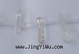 CTD1140 Top drilled 5*12mm - 6*18mm nuggets white crystal beads
