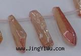 CTD1150 Top drilled 8*20mm - 10*30mm sticks plated quartz beads