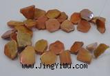 CTD1173 Top drilled 15*25mm - 30*40mm freeform plated agate beads