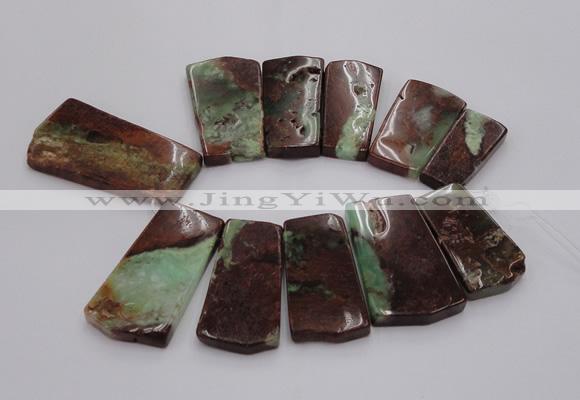 CTD1207 Top drilled 15*30mm - 25*50mm freeform Australia chrysoprase beads