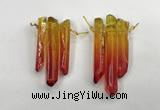 CTD1220 Top drilled 7*30mm - 9*45mm sticks plated quartz beads